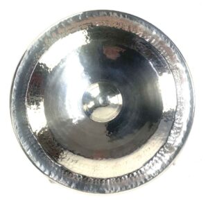 Large German silver ceremonial gong for yoga and healing spaces