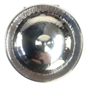 Small Himalayan ceremonial gong handcrafted from German silver