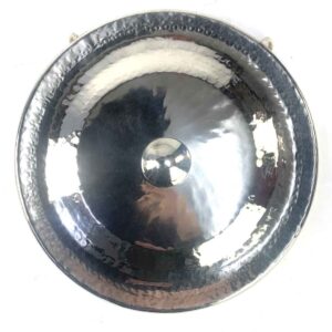 Medium traditional German silver gong with rich resonance