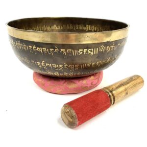 Decorated Tibetan prayer bowls