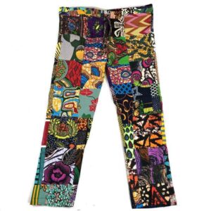 Colourful patchwork pants handmade in Ghana
