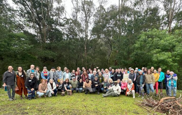 A group photo of students and teachers at the Spring Drum and Dance Retreat
