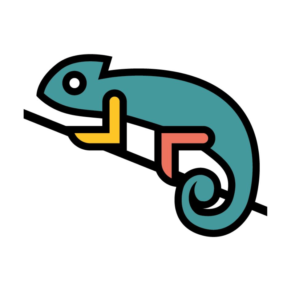 Chameleon icon symbolising adaptability, a core element of African drumming corporate team building workshops.