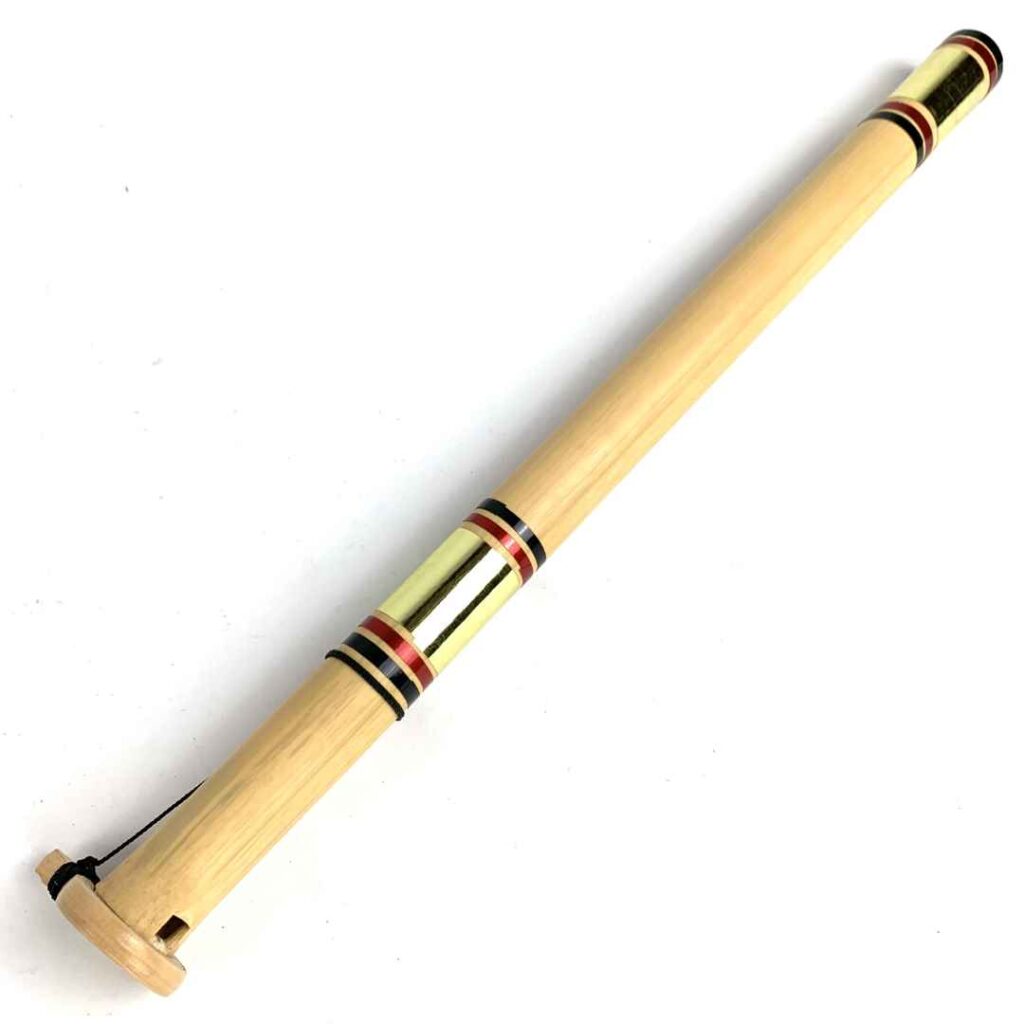 Handcrafted bamboo suling flute from Indonesia, known for its light and flowing tone.