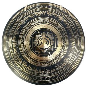 tibetan gong with meditation mantra