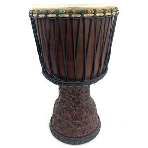 dark coloured mali djembe with goat skin