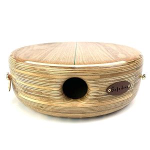 lap cajon made from reclaimed skateboard timbers