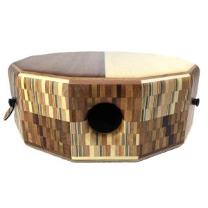 12 sided lap cajon made from reclaimed hardwood