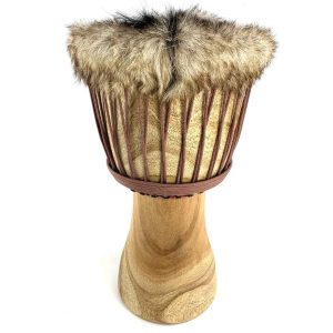 ghana djembe with brown hairy goat skin
