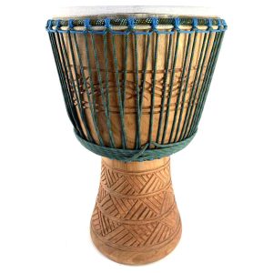 ghana djdmbe with green rope and goat skin