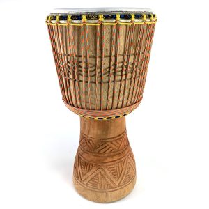 authentic djembe drum from ghana with colourful rope