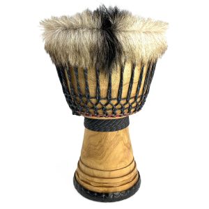 hairy mali drum with golden hardwood
