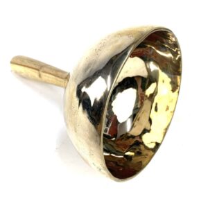 Traditional Himalayan handled singing bowl crafted from five metal alloys