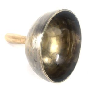 Himalayan handled singing bowl handcrafted from traditional five metal alloy