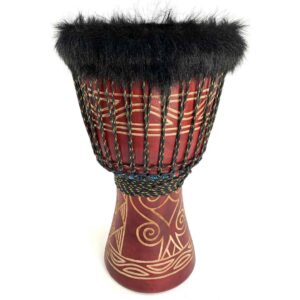 hairy goat skin hand carved ghana djembe