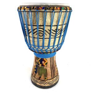 Natural goat skin Ghana djembe handcrafted from carved Twenaboa timber