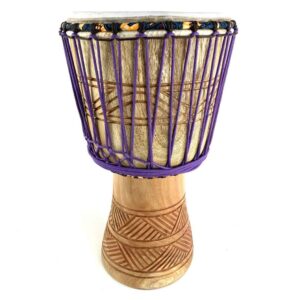 Handcrafted lightweight African djembe from Ghana with Twenaboa timber shell