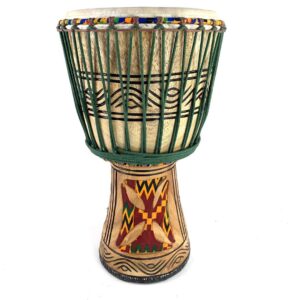 Ghana djembe drum handcrafted from Twenaboa timber with natural goat skin