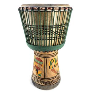 13 inch Ghana Tweneboa hardwood djembe with thin goat skin