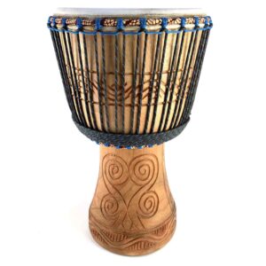 14 inch Ghana Tweneboa hardwood djembe with medium thick goat skin