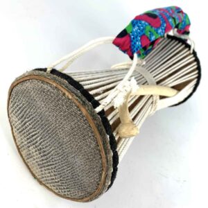 Senegalese Tama talking drum with hardwood shell and lizard skin heads