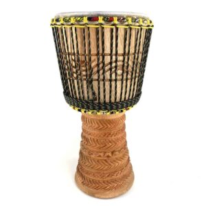 11.75 inch Ghana Twenaboa hardwood djembe with medium thick goat skin