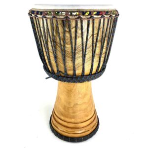 13 inch Primo Series Guinea djembe in golden Melina hardwood with medium thin Mali goat skin
