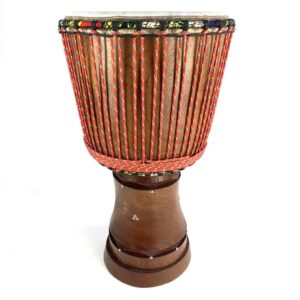 12.5 inch Primo Series Guinea Djala hardwood djembe with medium thin Mali goat skin