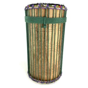Lightweight Ghana Kenkeni bass drum with thick natural cow skin heads